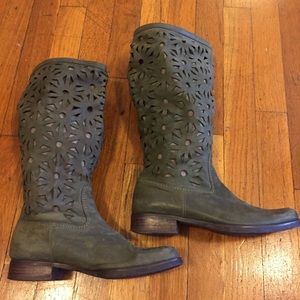 Anthropologie Peek-A-Boo Petals Lasercut Boots